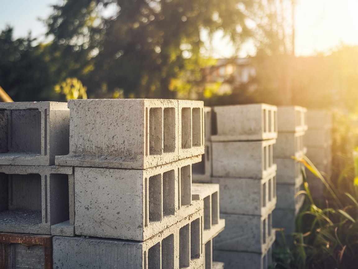 Betonowe bloki do konstrukcji płotu
