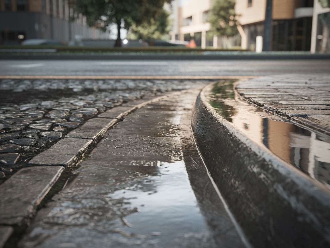 stos krawężników betonowych