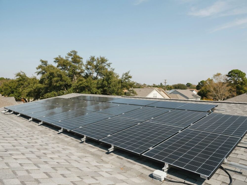 instalacja solarnych paneli na domu