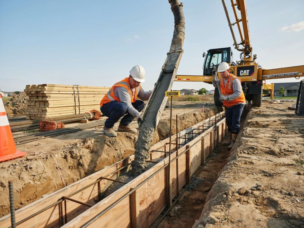 wylewanie betonu fundamentowego
