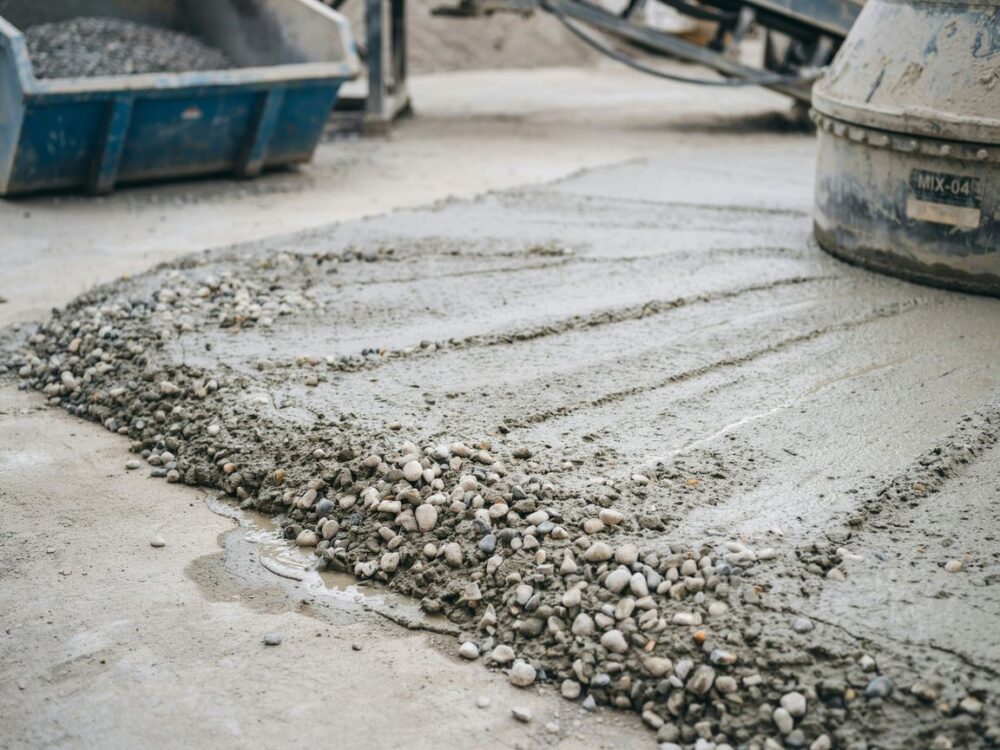 wylewanie półsuchego betonu